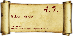 Albu Tünde névjegykártya